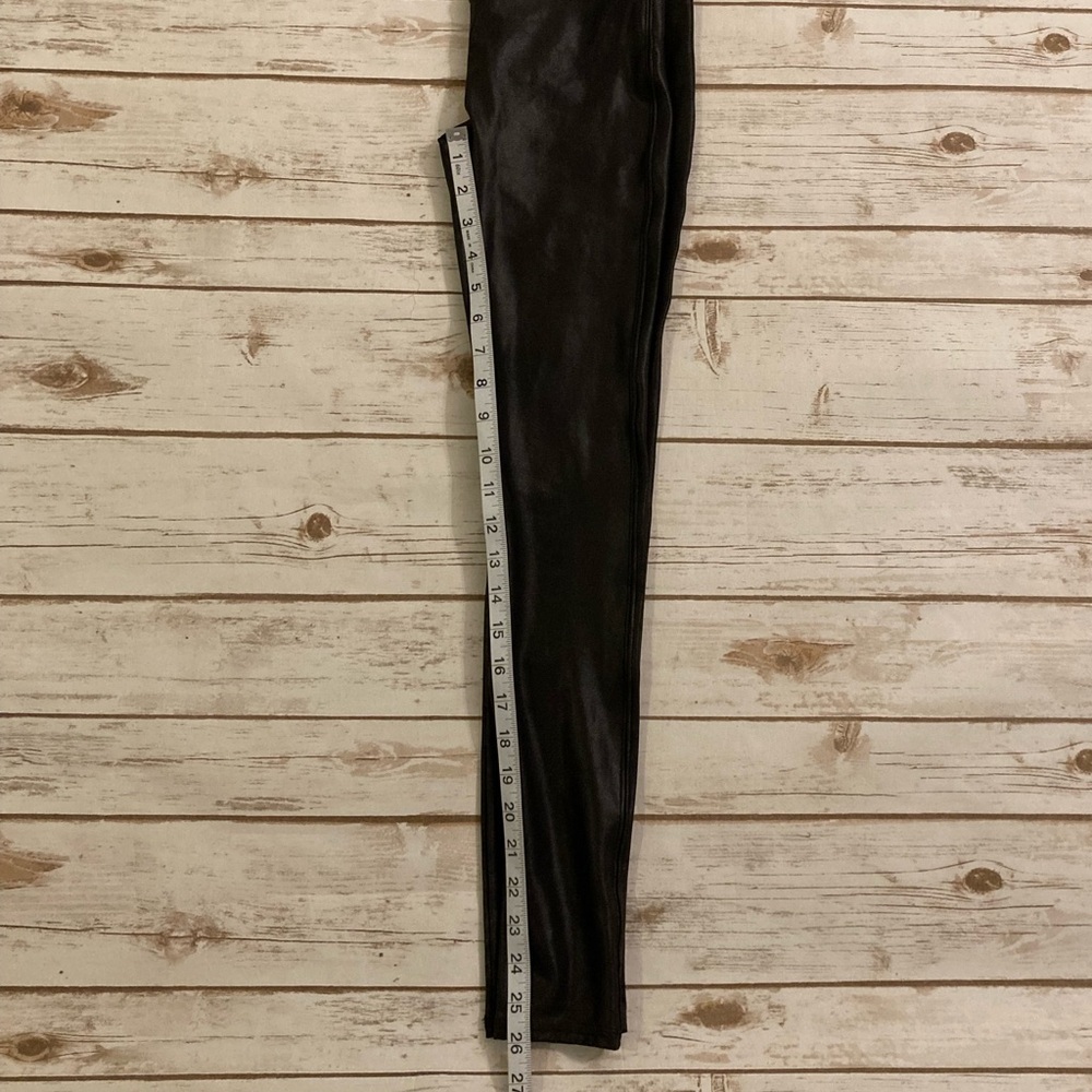SPANX Black Faux Leather Leggings Small - Picture 6 of 12